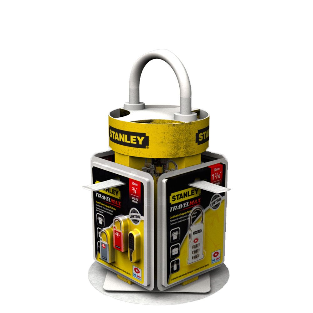 Stanley Padlock Retail POS Counter Spinner Stanley Padlock Retail POS Counter Spinner
