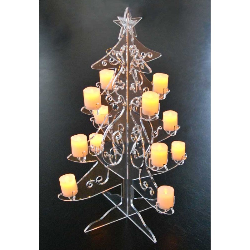 Acrylic Christmas Candle Holder