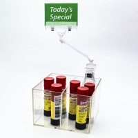 Clear Spring-loaded Clip On Sign Holder with Stem - Model # KK031A